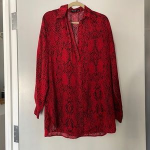 Oversized snake print nasty gal shirt dress